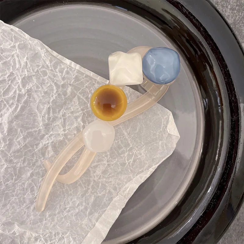 Vintage Bunte Sommer Haar Krallen Haarspangen Für Frauen Ball Form Haarnadel Reise Haar Zubehör Große Hai Haar Clip Greifen – Detail 8