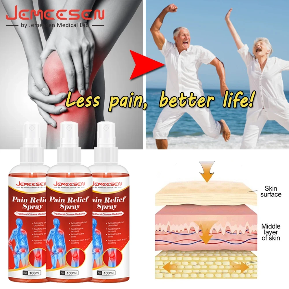 Pain Analgesic Cream Jemeesen Instant Pain Relief Spray Rheumatism Arthritis Knee Pain Relief Muscle Ache Joint Sprain Orthopedic Medical Spray Soot