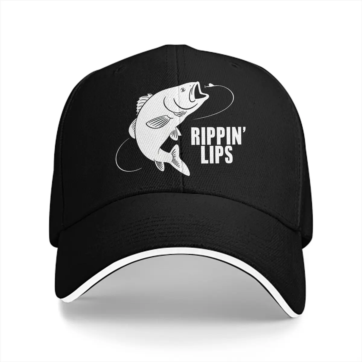 

Washed Men's Baseball Cap Ripping Lips Bass Fishing Trucker Snapback Caps Dad Hat Fly Fishing Golf Hats