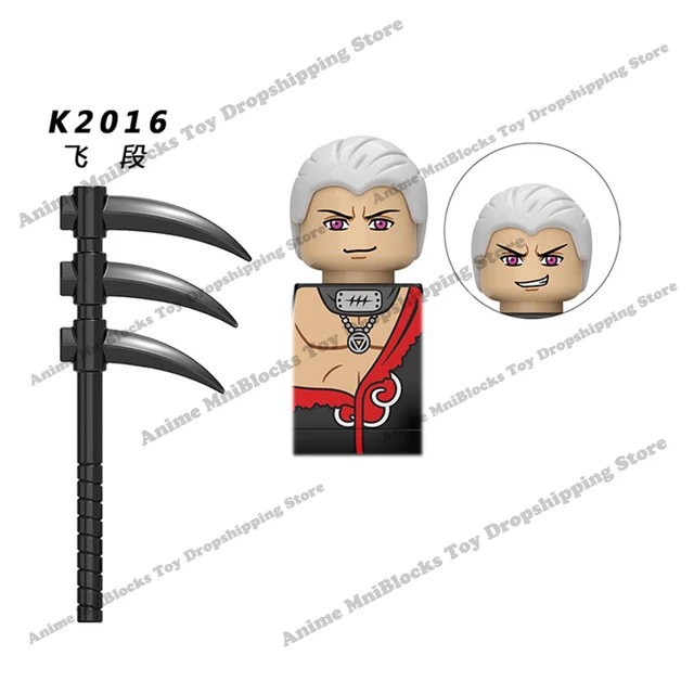 Naruto Sasuke Kakashi Akatsuki bricks Building Blocks Anime cartoon Mini Action Figures Heads Assembly Toys kids Birthday Gifts sky blue