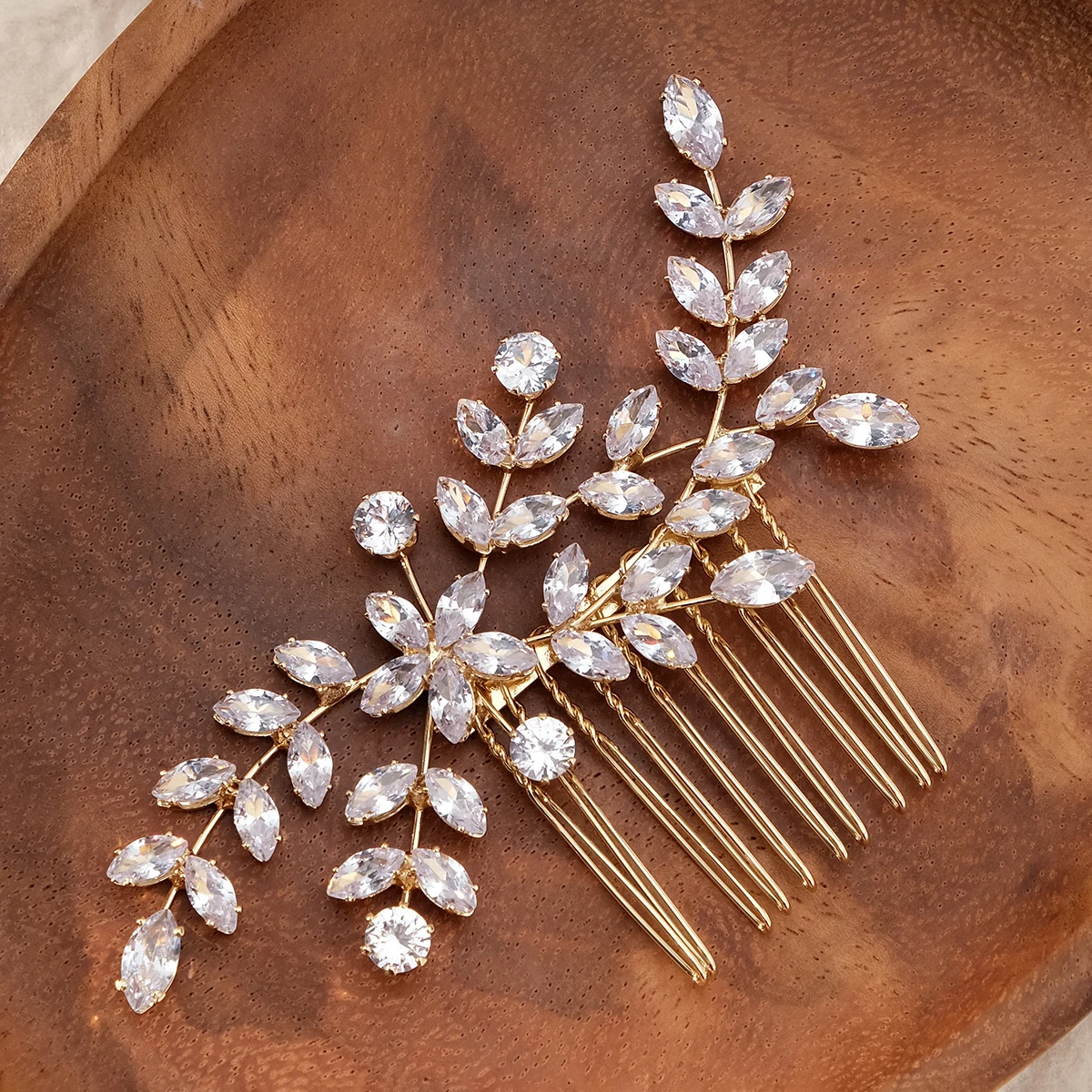 Neue funkelnde Zirkonia Kristall Haarkamm für Frauen Legierung Blume Haarnadel Kopfschmuck Haarschmuck klassische Haarspangen als Geschenk – Detail 7