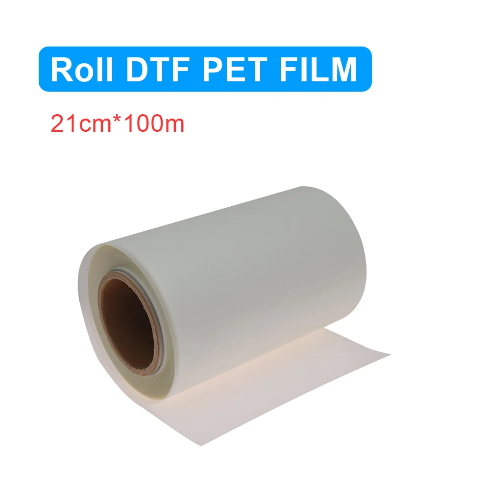 de papel de impresión de transferencia directa de película PET máquina de tela de camisetas, rollo de película de transferencia de calor para impresora DTF, 21cm x 100m - AliExpress
