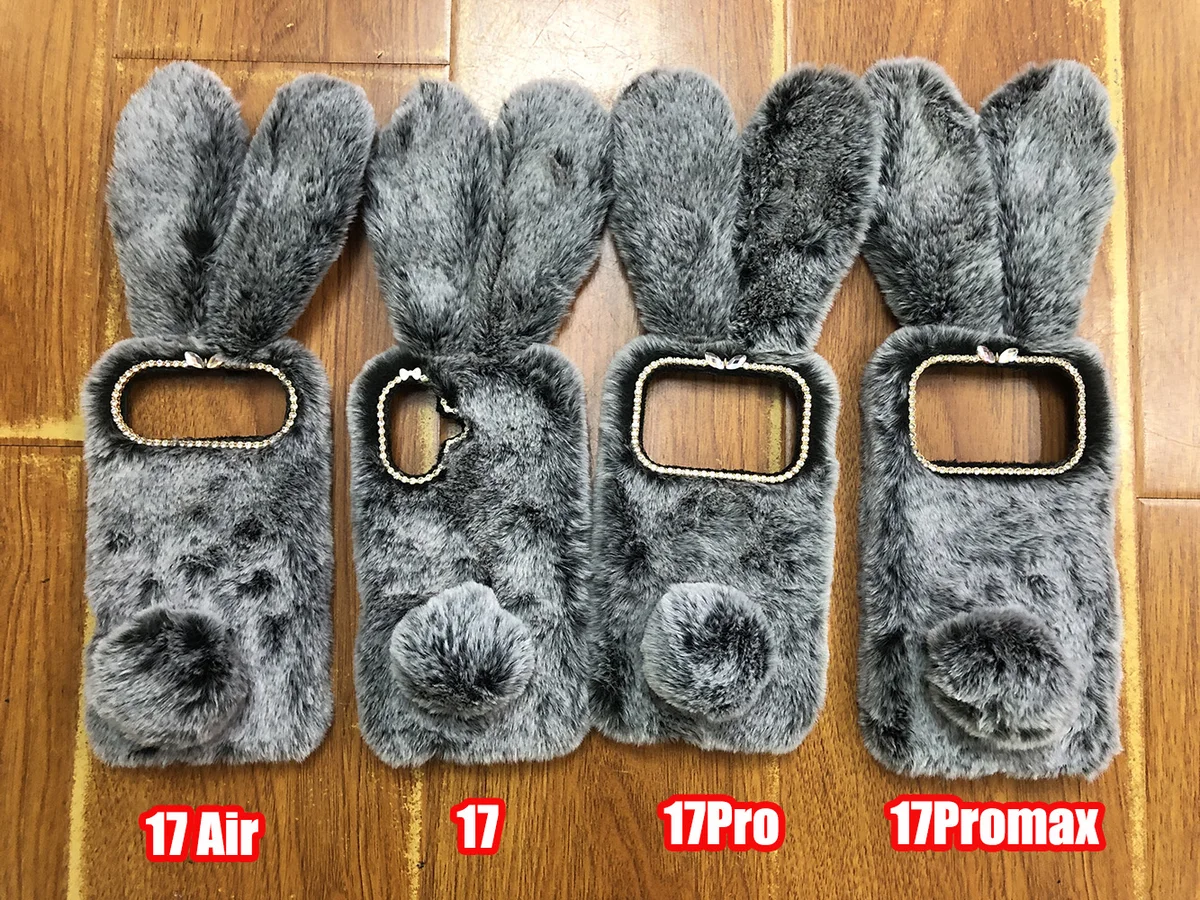 Fluffy Case For Iphone 17e 16e 17 16 15 14 13 12 11 Pro Max 17 Air Plush Rabbit Cute Warm Phone Fur Cover For Iphone 16e Furry — view 5