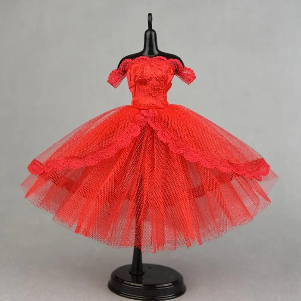 Fashion Dress Up Dress Evening Party Tutu Dotted Lace Clothes Prom Dress Mini Black Princess Dress Accessories