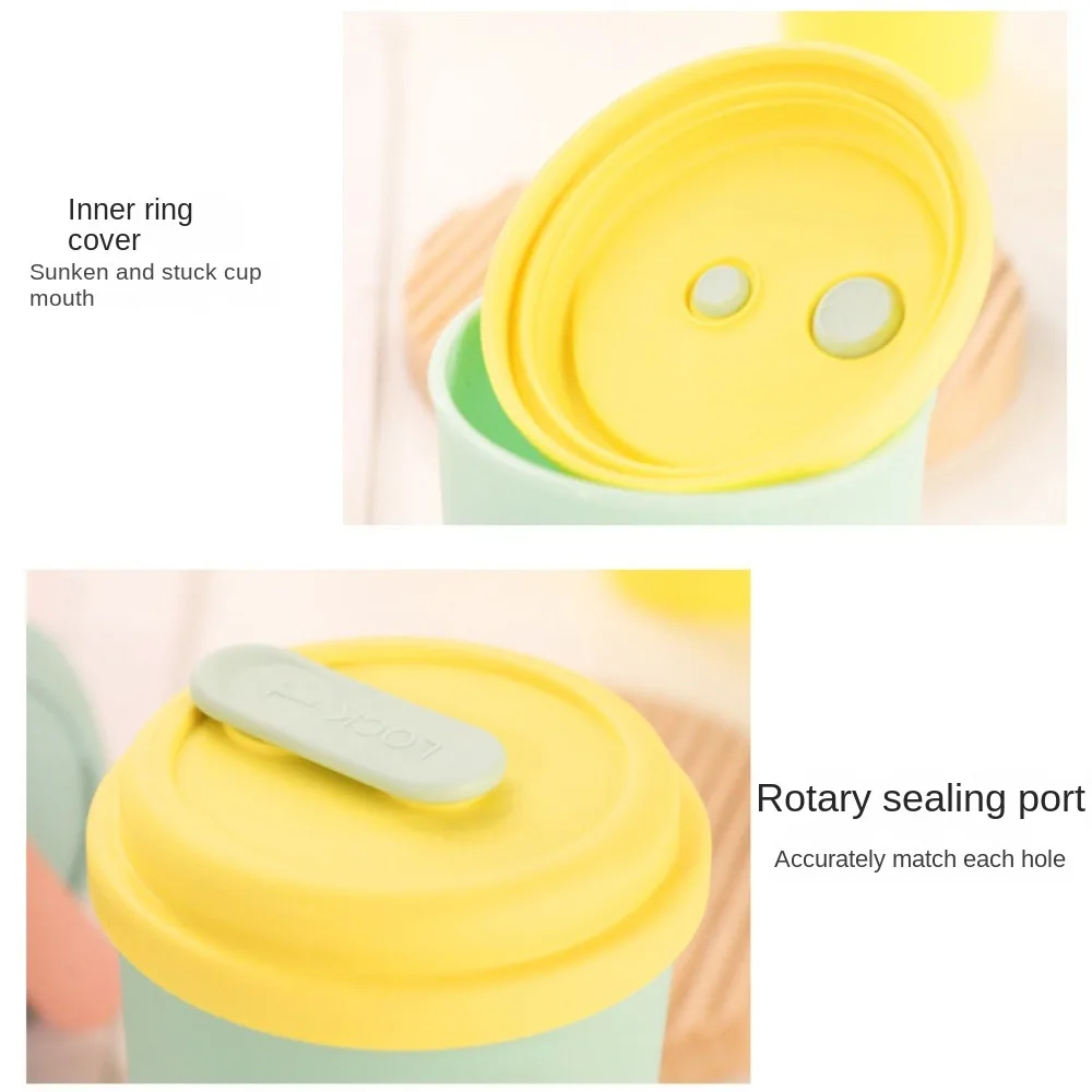 380ML Silicone Water Cup Portable Cute Children's Plastic Cup with Straw Leakproof Sport Water Bottle Children Birthday Gift