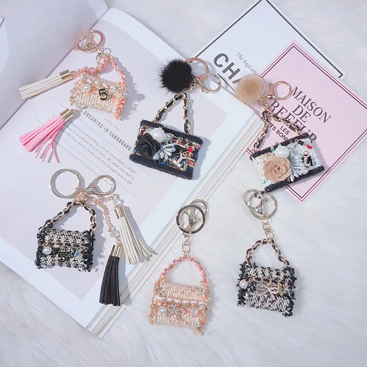 Handmade Tassel No.5 Camellia Key Chain DIY cc Pendant Key Chain Car Key  Ring Designer