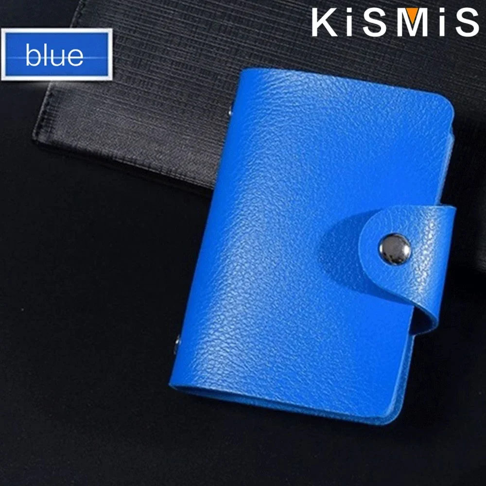 Elegant PU Leather Card & Passport Organizer - 24-Slot Holder