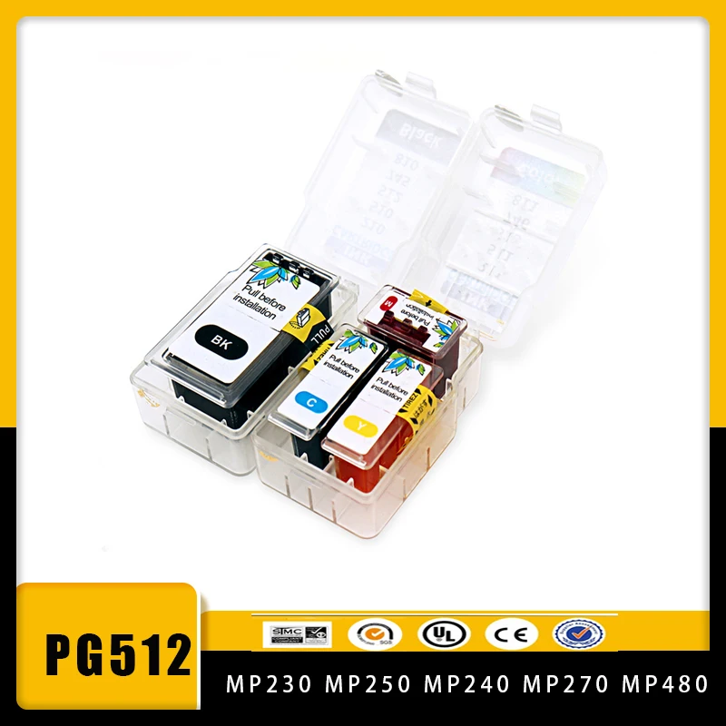 Vilaxh Smart Cartridge Ripll Kit Per Canon Pg 512 Cl 513 Pg512 Cl513 Per Canon Pixma Mp280 Mp282 Mp330 Mp480 Mp490 Mp492 Mp495