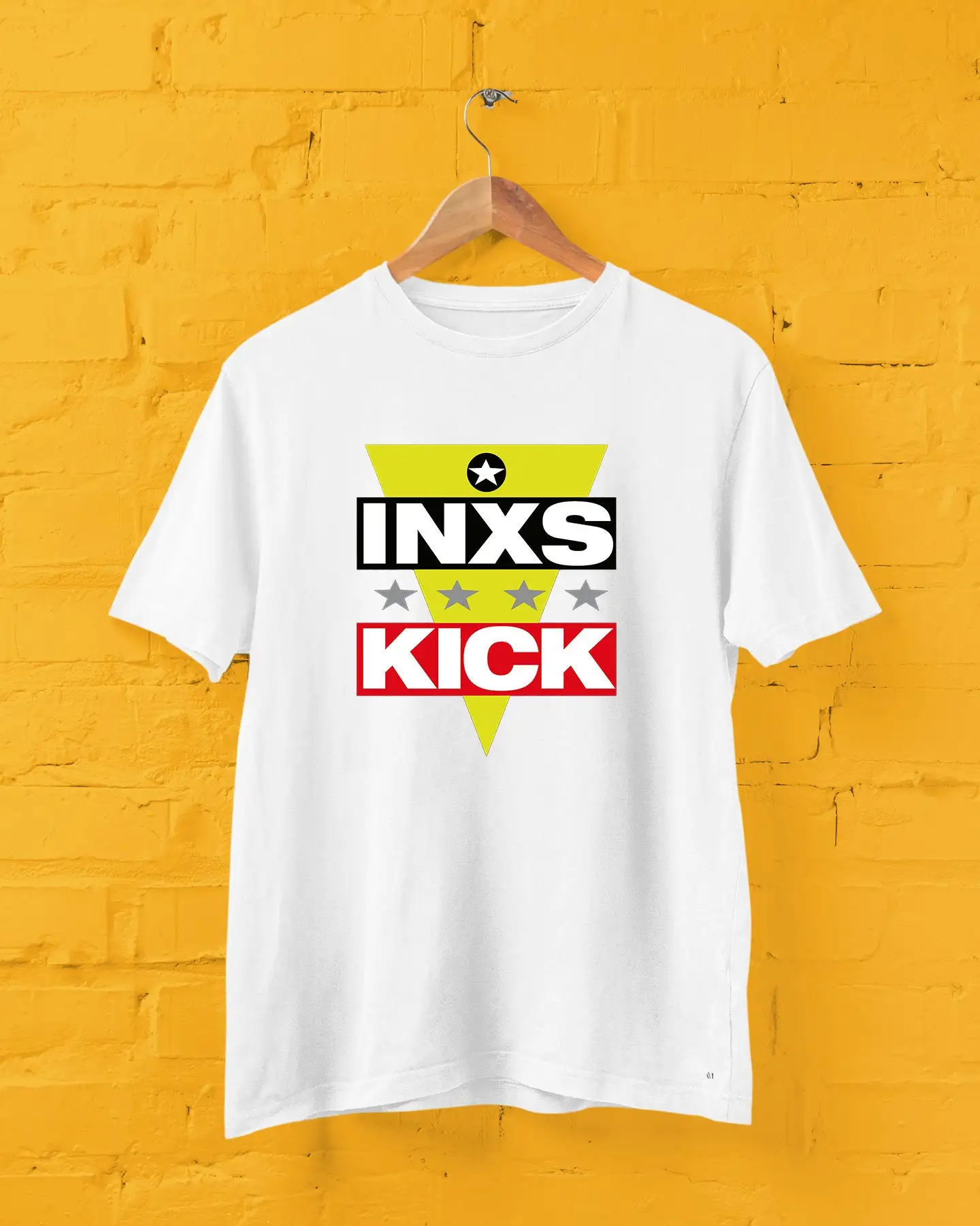Inxs Kick Off Tour America Tour 1987 T-Shirt Bianca Da Uomo Bianca