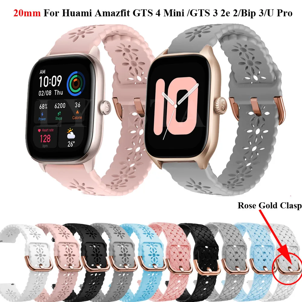 20mm Lace Wrist Strap For Huami Amazfit GTS 4 Mini 3 2e 2 Smart Watchbands Amazfit GTS4 GTS Bip 3/U pro GTR 42mm Bracelet Correa_voghion.com