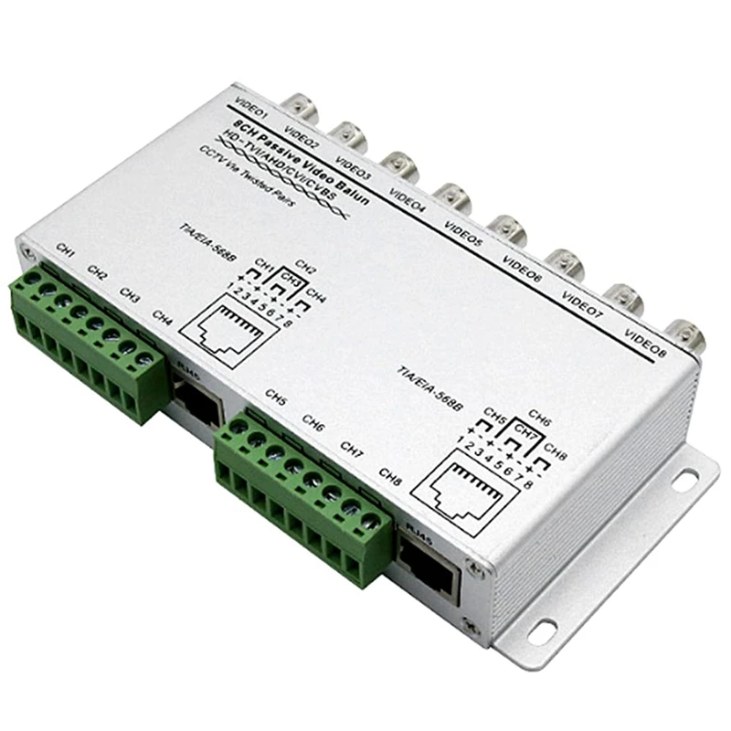 HD нú  ߷ Ʈù, 8 ä UTP ̺ ,  ۽ű, BNC-Cat5, 5E, 6 RJ45(T568B), 720P, 1080P