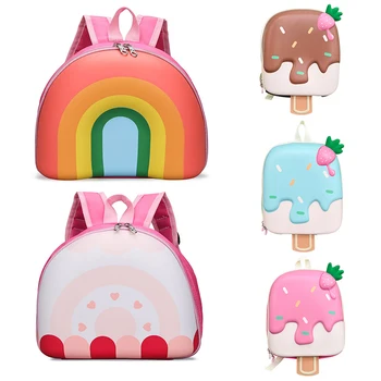 2024 New Korean Version Ice cream Shape Children's Backpack Kindergarten Schoolbag 3-5 Years Old Boys Girls Cute Children Bag