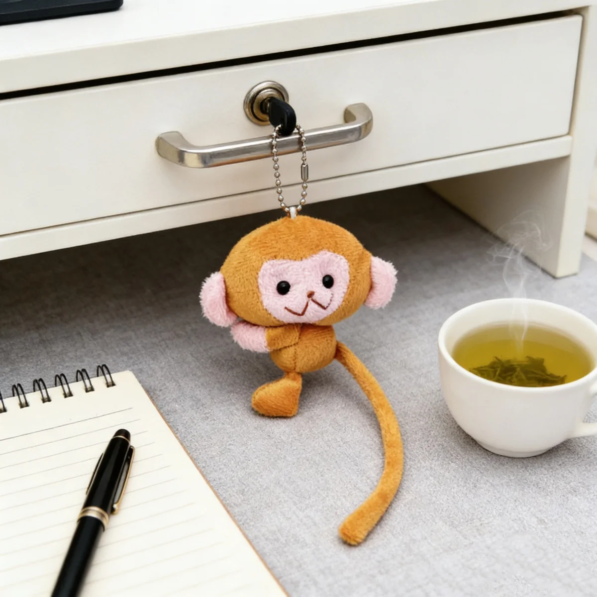 Charming Long Tailed Monkey Plush Keychain - Cute DIY Doll Pendant and Backpack Accessory