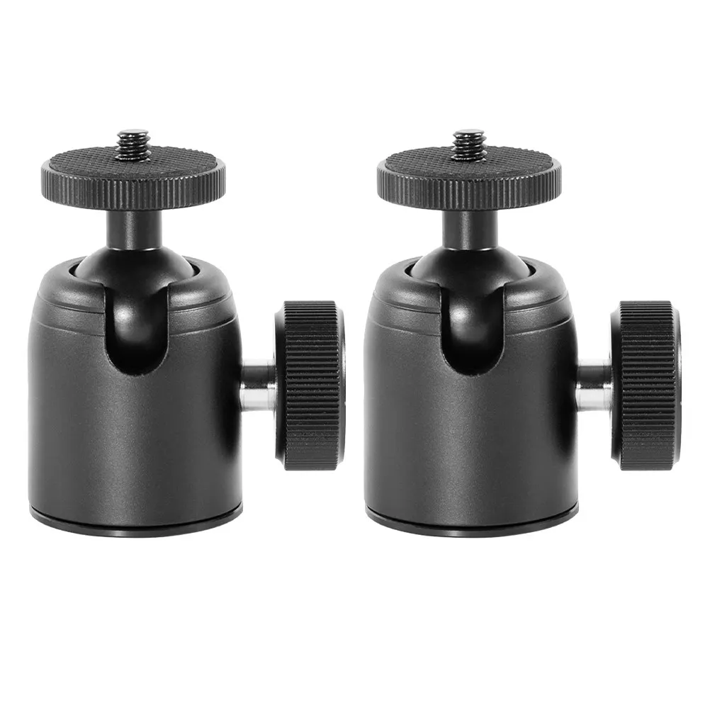 2Pcs 금속 카메라 볼 헤드 360도 회전 야외 여행 스포츠 사진 녹화를위한 고정 삼각대 마운트 어댑터