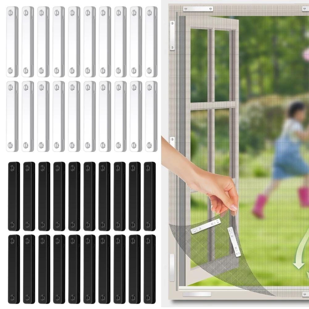 

20pcs Magnet Window Screen Clip Nail Free ixation Insect Protection Window Screens Buckle Rust-proof Curtain Clip Accessories