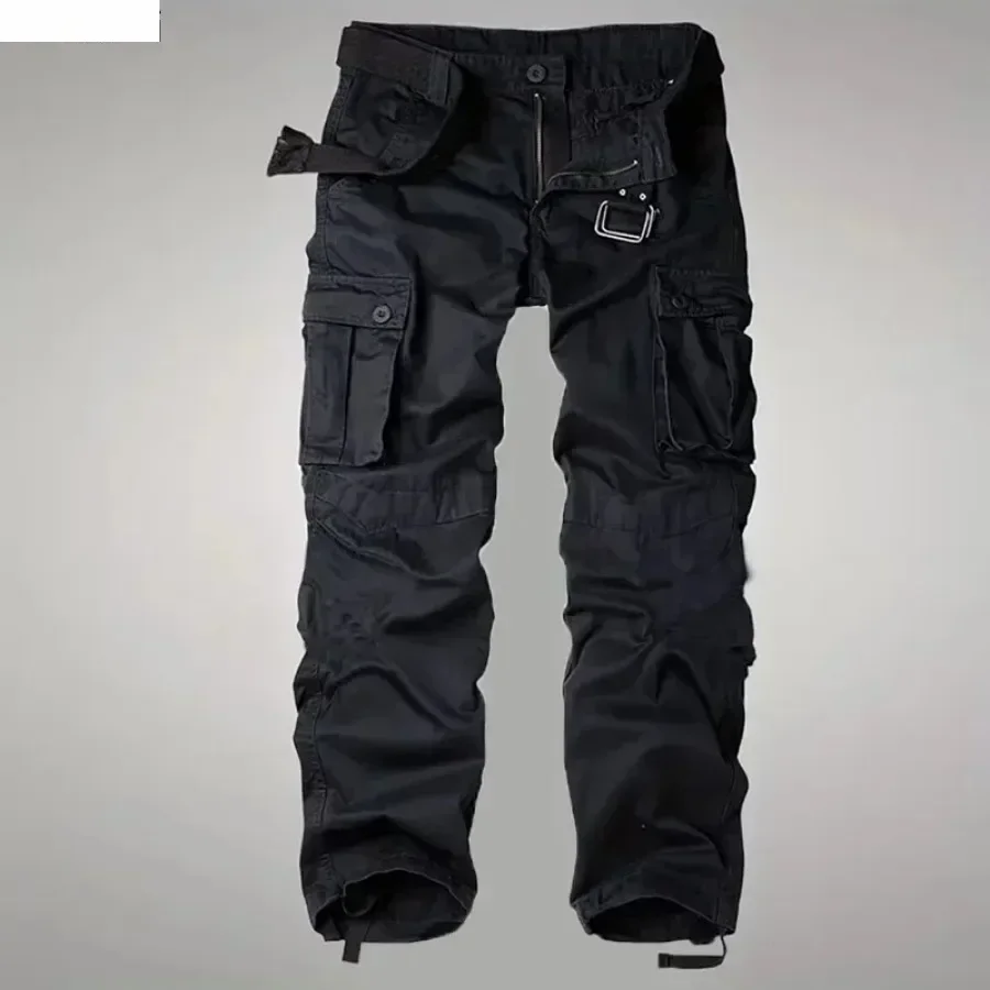 Pantaloni cargo mimetici da uomo Pantaloni da combattimento tattici multitasche alla moda Pantaloni casual da esterno larghi in puro cotone per uomo - immagine 6