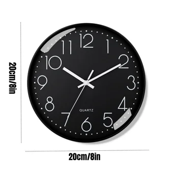 Orologio da parete moderno semplice e minimalista da 20 cm/8 pollici Orologio da parete silenzioso senza ticchettio per camera da letto studio Soggiorno Bagno 1