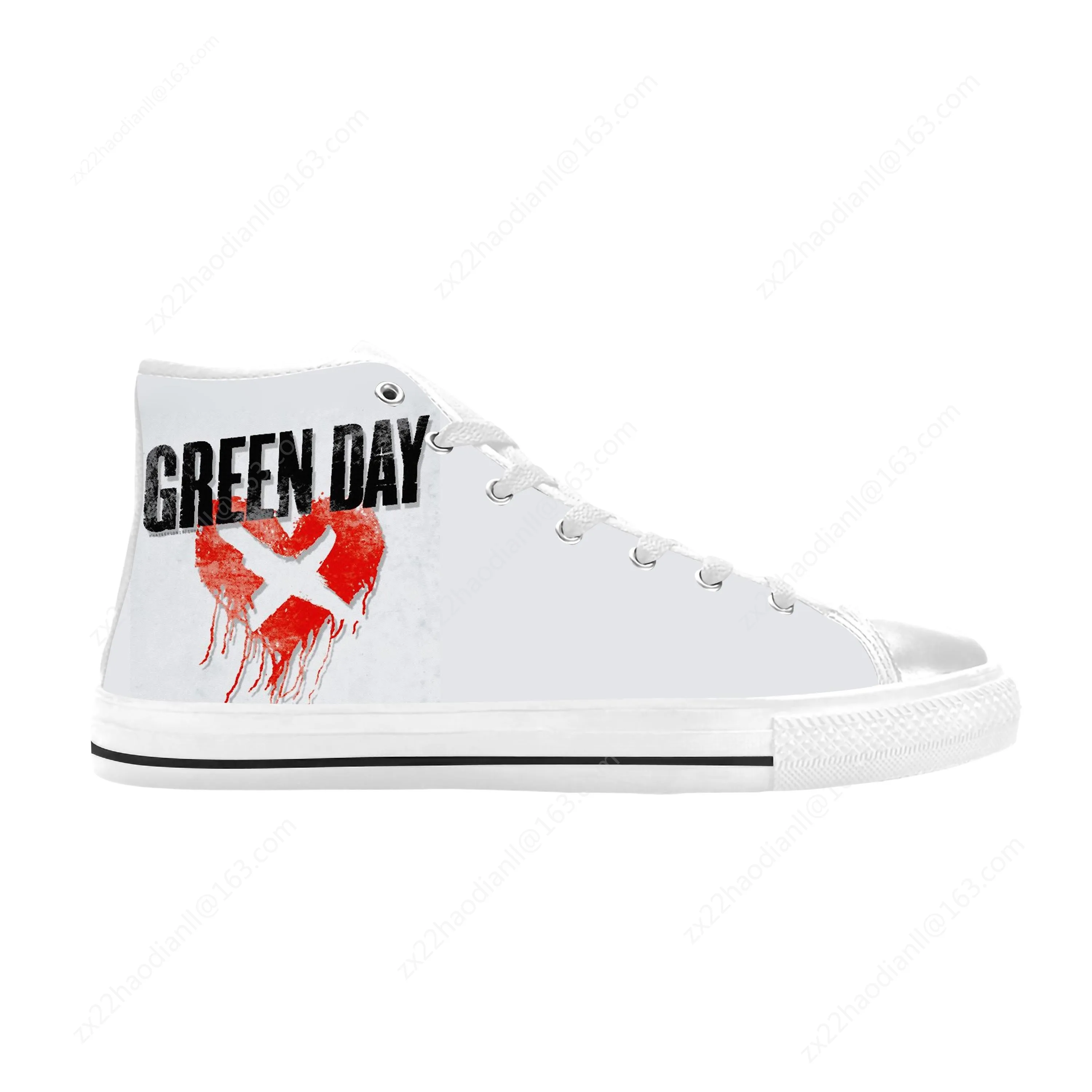 Days Punk Rock Band Music Singer Cool Funny Green Casual Cloth Shoes High Top Comfortable Breathable 3D Print Men Women Sneakers