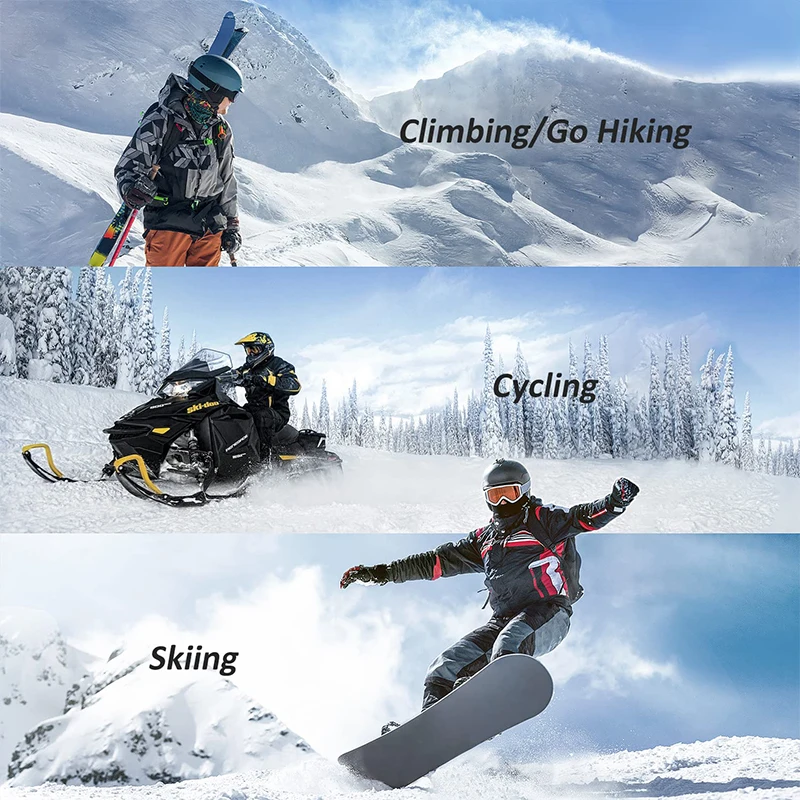 Fleece Ski Five Fingers Gloves Touch Screen Gloves Winter Non-slip White Warm Riding Gloves Thickened Waterproof Sports Gloves 5