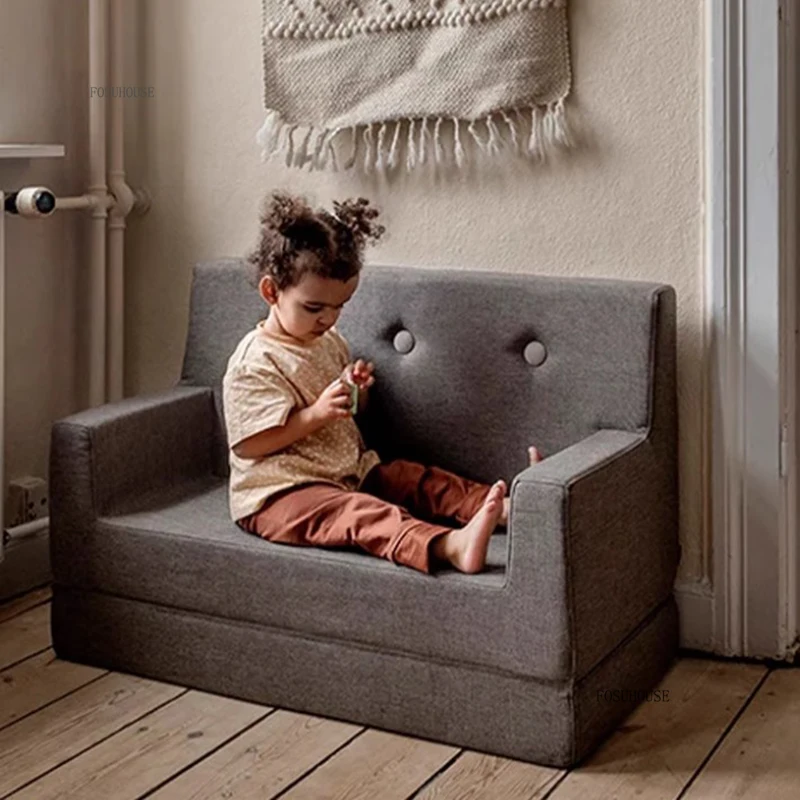 Foldable Children's Sofas Simple Small Apartment Lazy Tatami for Lying and Sleeping Bedroom Double Sofas Children's Furniture