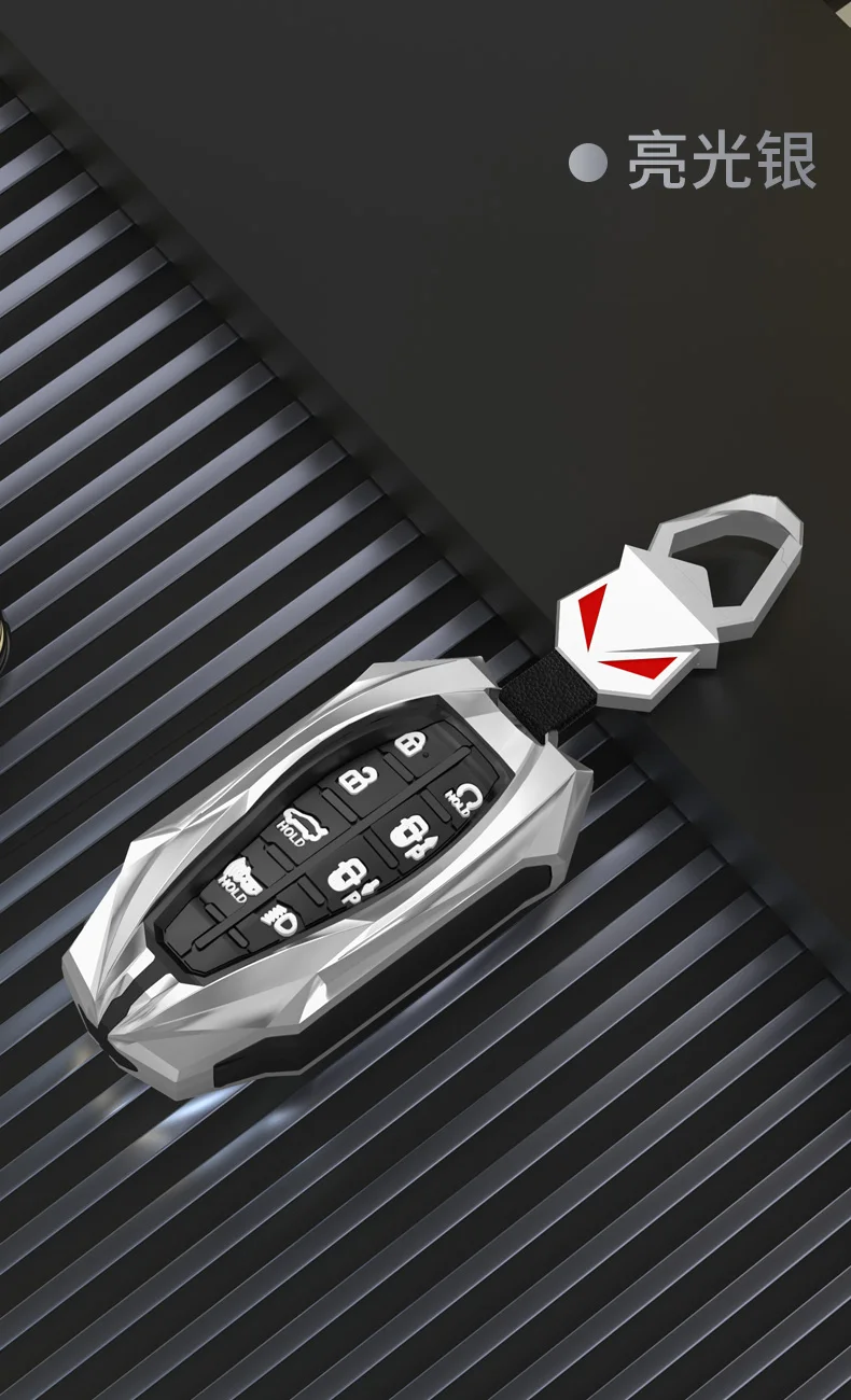 Copertura chiave della cassa del portachiavi a distanza dell'automobile in lega di zinco per Hyundai Genesis G80 GV80 2019 2020 copertura chiave a 8 pulsanti - S44dd926cc55c45bdb66c6d60bf57970ec