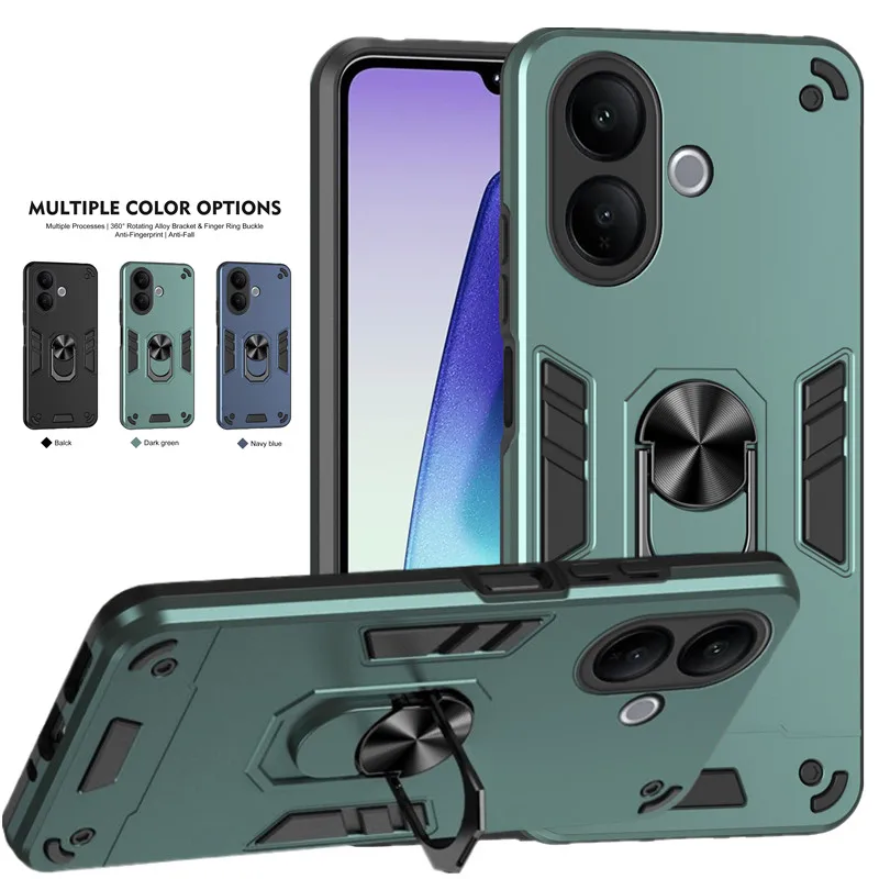 Enhanced Military Armor Shockproof Case with Ring Stand Holder and Protective Shell Coque