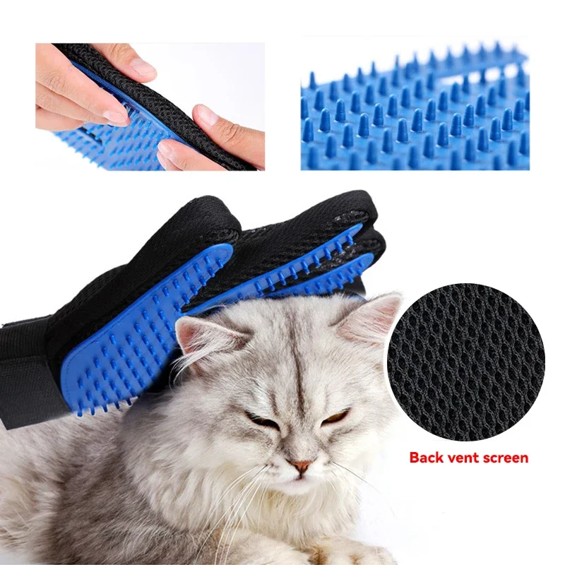 2025 New Pet Grooming Glove Gentle Efficient Pet Hair Remover Mitt Cat Accessories Glove for Dogs Cats Products Cat Supplies - Image 5