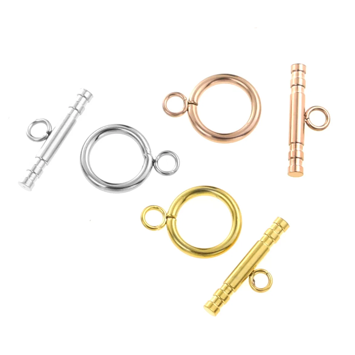Stainless Steel OT Clasps Buckle Irregular Curved Toggle Clasp Connectors for Bracelet Necklace DIY 1