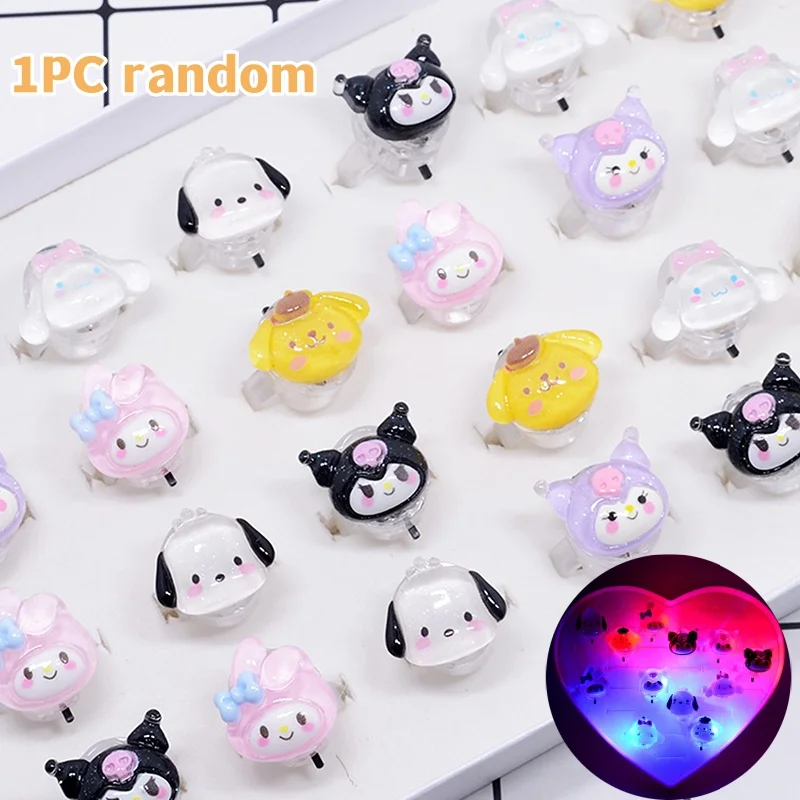 

Sanrio кольцо Kuromi Hello Kitty My Melody Kawaii аниме Cinnamoroll открытое регулируемое кольцо девочка сердце украшение игрушка подарок