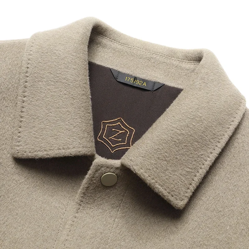 New Arrival Handmade Double-sided Autumn and Winter, Men's Detachable Down Liner, Thickened Woolen Fabric Jacket Size MLXL2XL3XL 4