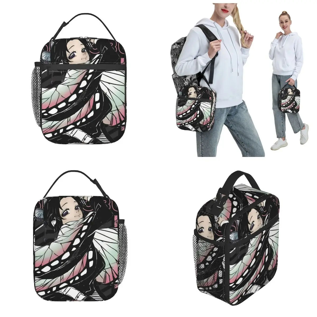Lunch Bag Cooler Bag Shinobu Kochoo Demoned Slayered Insulated Lunch Bag Large Lunch Container Cooler Bag Tote Box School Food Storage Bags