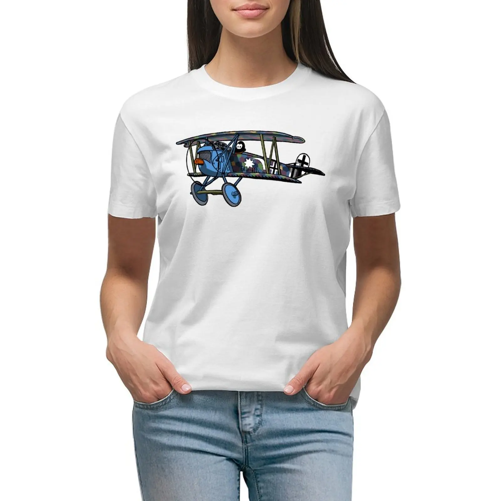 

Fokker D.VII T-shirt plus size tops Female clothing Woman clothes