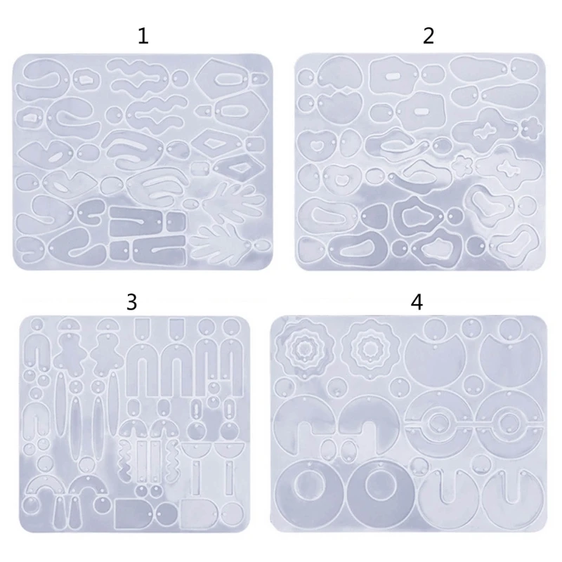 

Geometric Flower Heart Irregular Mould Unique Earring Silicone Molds for Epoxy Resin Jewelry Pendant Keychain Charm Mold F3MD
