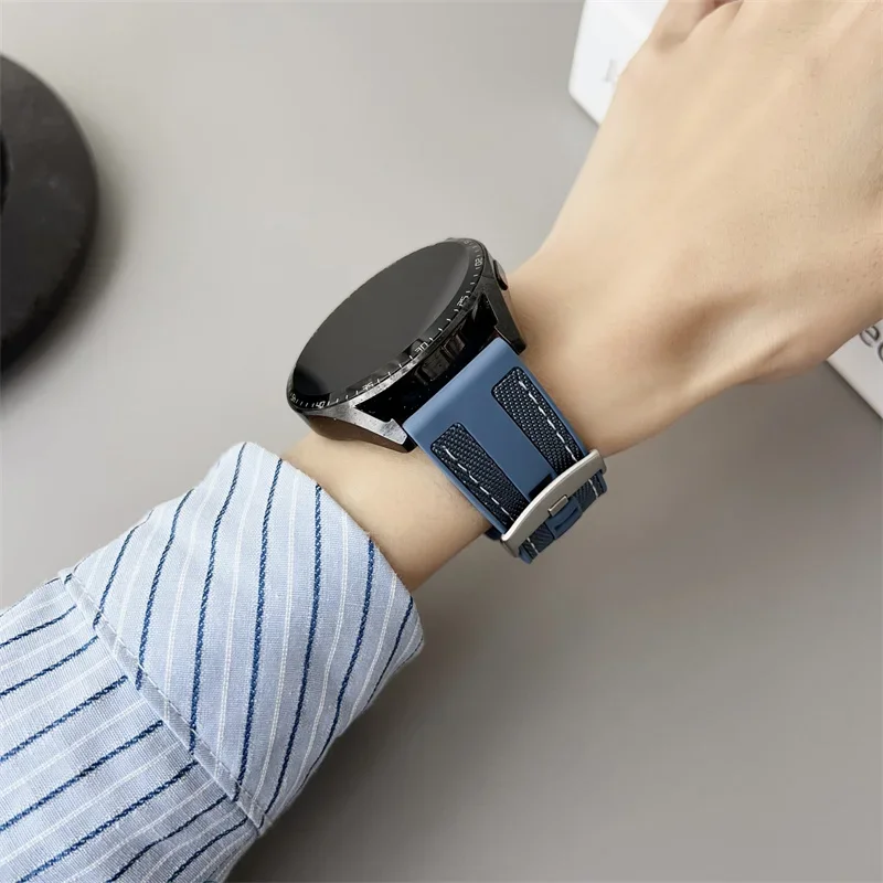 Premium Nylon-Silicone Watch Strap, 20mm/22mm – Versatile Style