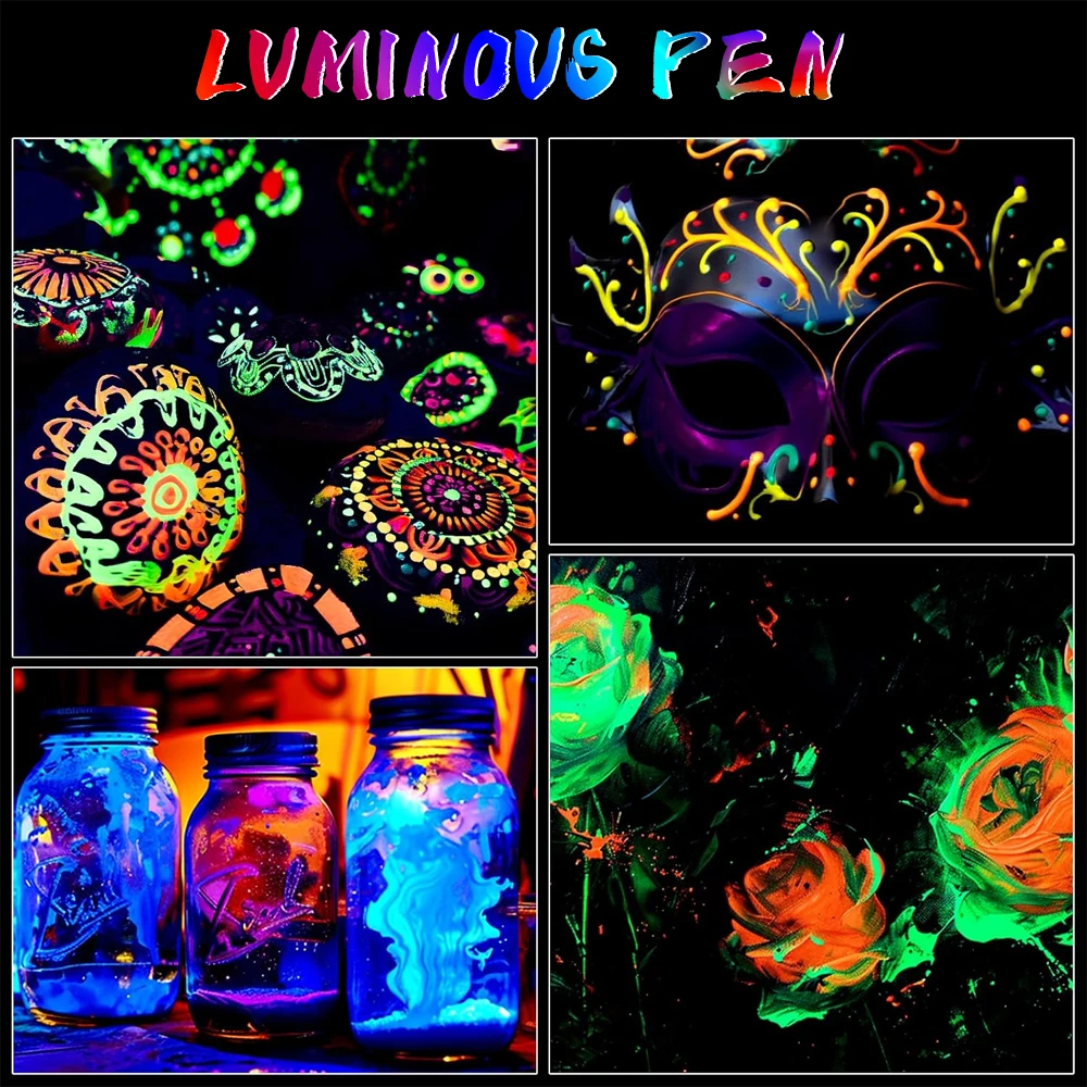 8 Colors Set Fluorescent pen Glows At Night Highlighter Pen Markers Christmas Painting Pastel Drawing Pen Supplies Stationery highlighter marker highlighter pen art marker marker pen