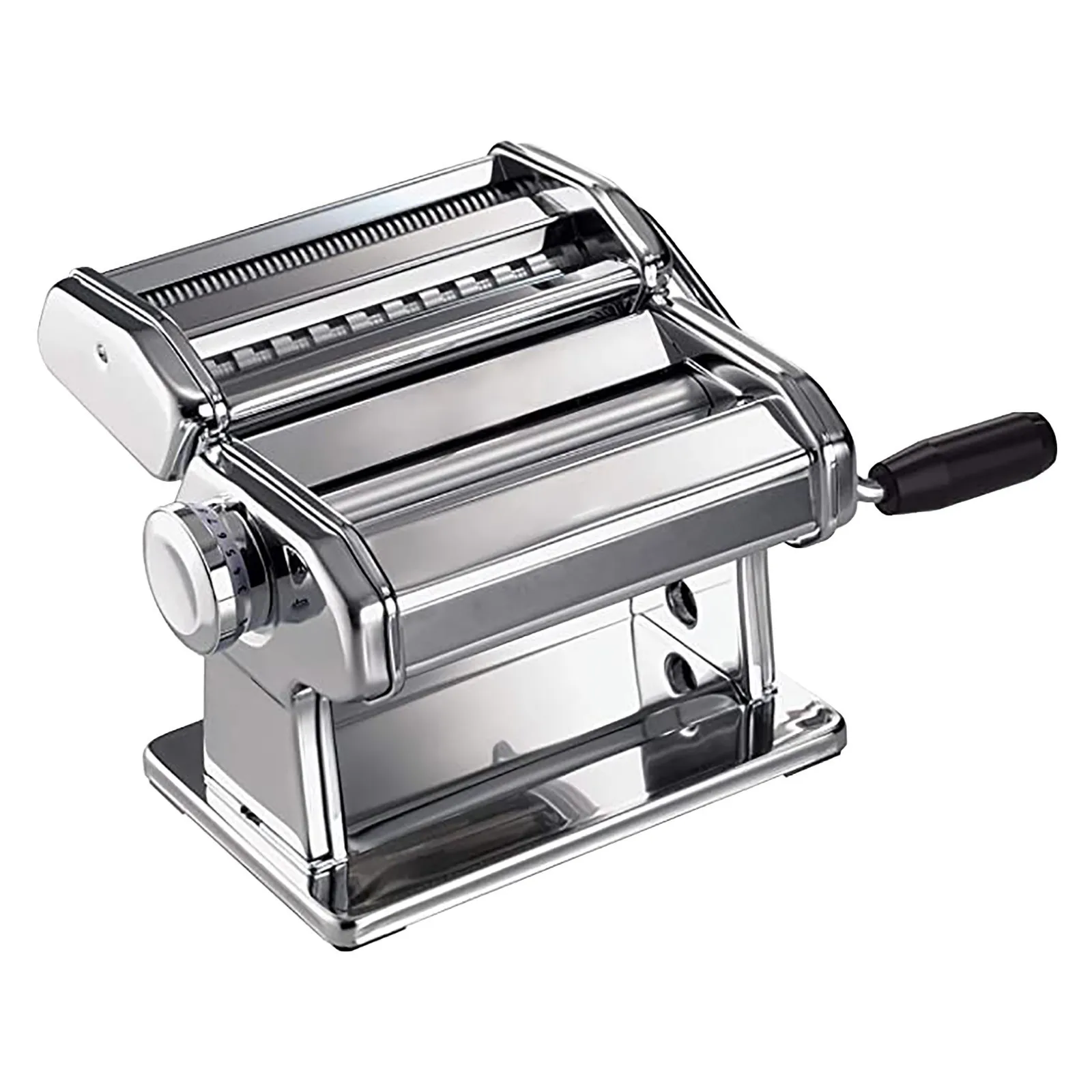 Stainless Steel Manual Noodle Maker With Adjustable Thickness Settings Perfect for Homemade Spaghetti and Lasagna (Silver)