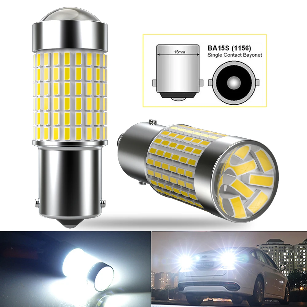 

2x1156 P21W Ba15S P21/5W светодиод 1157 высокая яркость автомобильная лампа светильник BAY15D автомобильная универсальная лампа заднего хода сигнала поворота тормоз Белый DRl