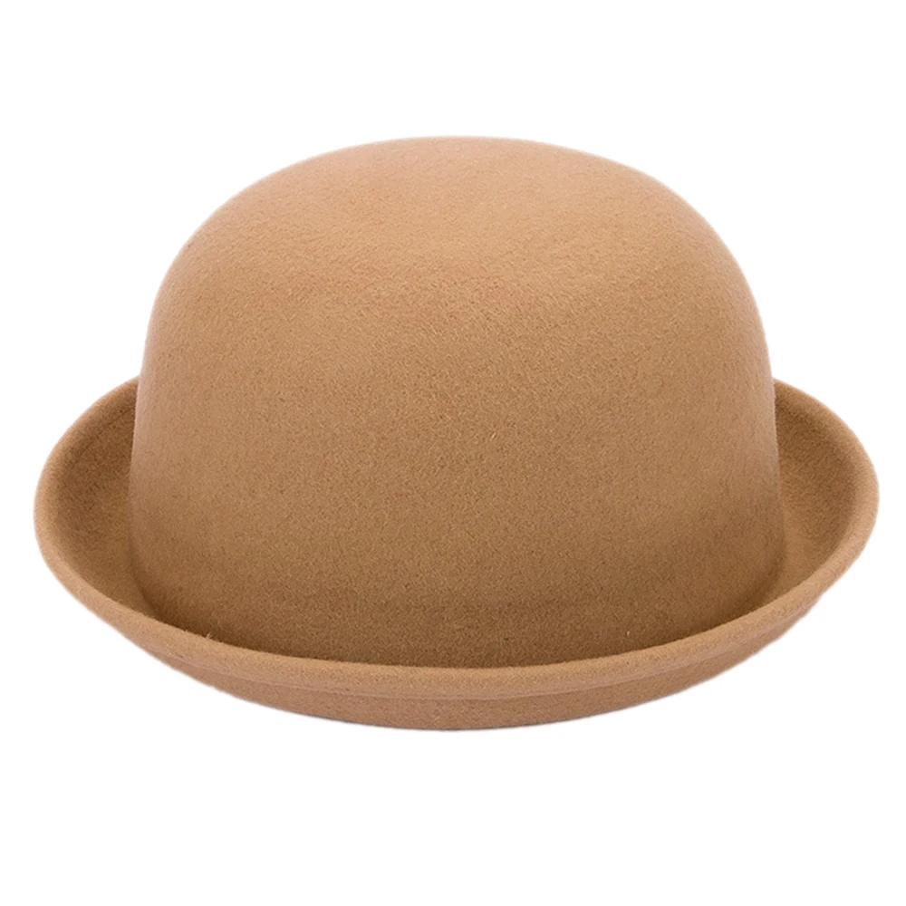 Mistdawn Fashion Kids Children Vintage Style Girl's Wool Cute Bowler Cap Derby Hat Party Street Costume Show Hats Size 52-54cm