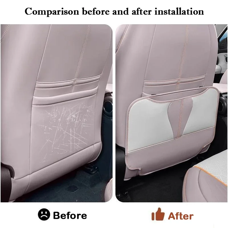 For BYD Yuan Plus Atto 3 2022-2025 Car Seat Back Anti Kick Protector Pad Leather Anti Dirty Protection Mat Interior Accessories