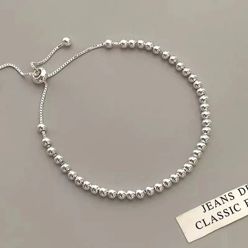Elegant Sterling Silver Double Layer Bracelet with Irregular Knot Design