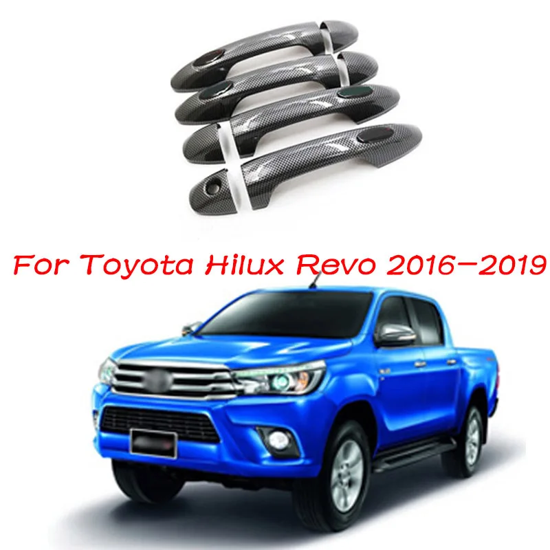 

Car ABS Chrome Handle Protective Cover Door Handle Outer Bowls Trim for Toyota Hilux Revo 2016-2019 Car Accessories