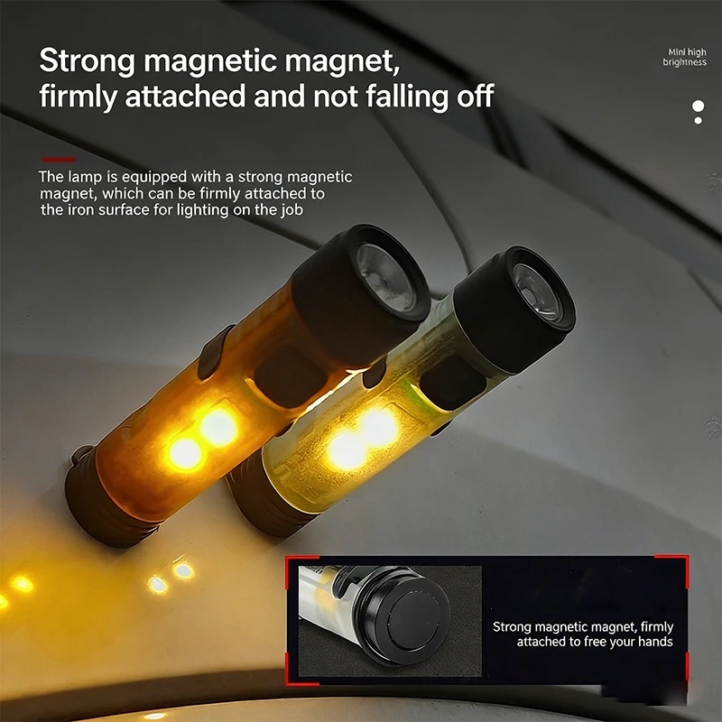 Compact Rechargeable Keychain Flashlight - Portable and Multifunctional Emergency Light