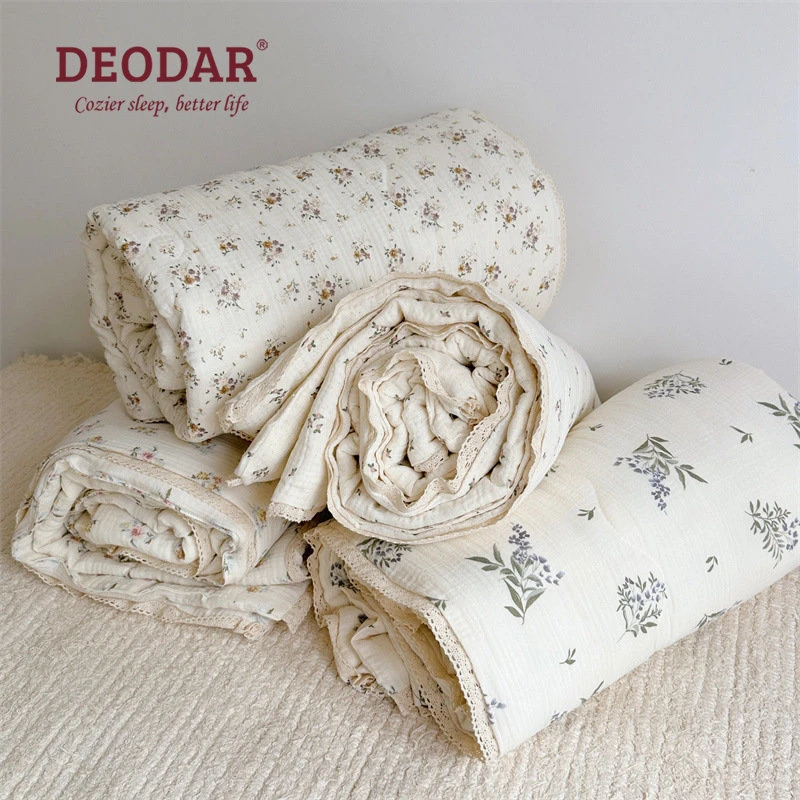 Deodar Pure Cotton Summer Air Conditioner Quilt Double Layer Yarn
