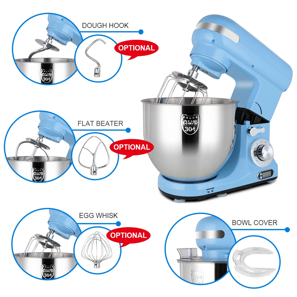 Duty Stand Mixer 5.7l Dough Baking Mixer Machine Food Home Kitchen Appliance Cake Aid Planetary Food Mixers 4