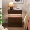 Night Stand Set 2 LED Night Stand for Bedroom Modern LED Bedside Table with 3 Drawers End Side Table 4