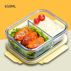 Enhanced Glass Food Storage and Meal Prep Containers with Airtight Lids (650ml)