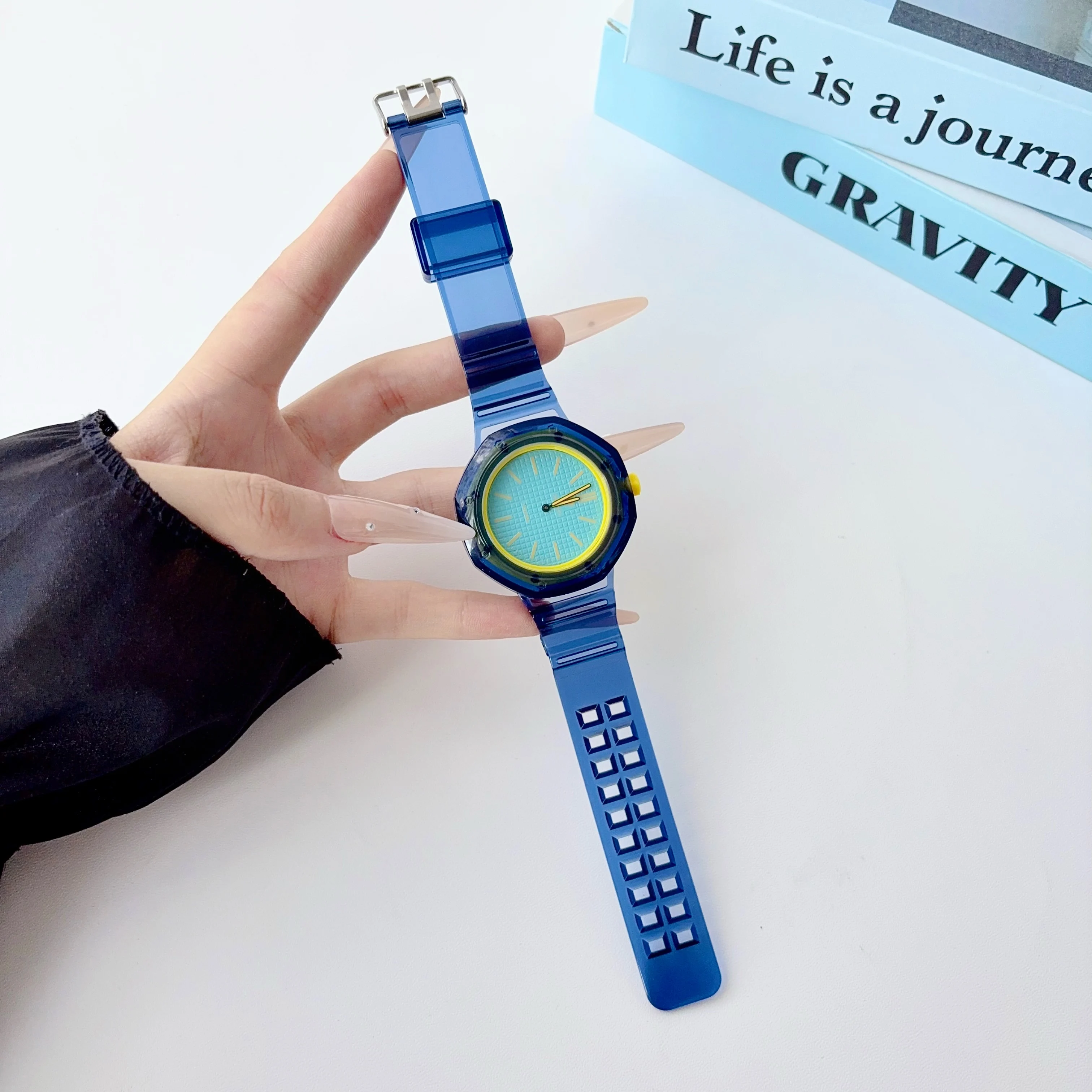 Transparent Jelly Shockproof Waterproof Watch Strap - Swatch x AP Royal Pop Collection