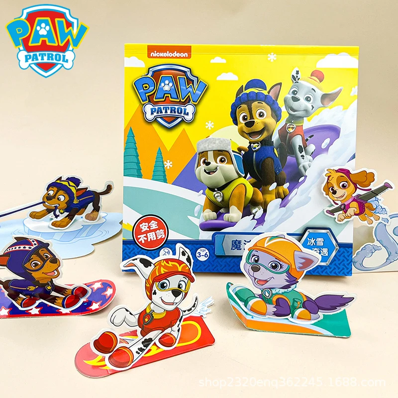 Оригинальная модель из м/ф «Щенячий патруль», ручная работа, вырезание бумаги, Чейз, Маршалл, Скай, Детские 3d-игрушки «сделай сам», фигурки героев, детская игра-головоломка