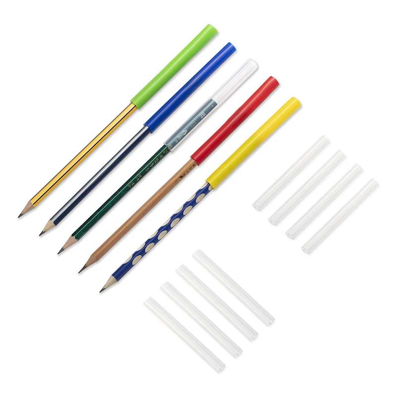 Silicone Chewable Pencil Topper, Long Tube Silicone Teether, Pencil Cover Tube, Teething Sensory Toy for Kids Boys Girls, Set of 5, silicone teething toys, silicone teether