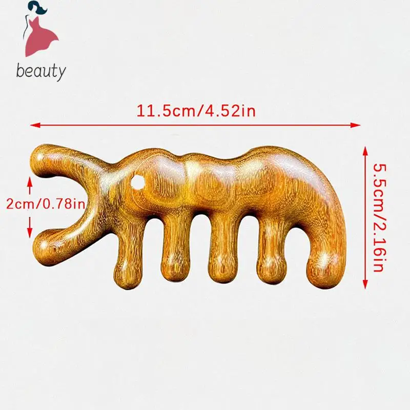 

Head Meridian Massage Comb Sandalwood Five Wide Tooth Comb Acupuncture Therapy Blood Circulation Anti-static Smooth Hair